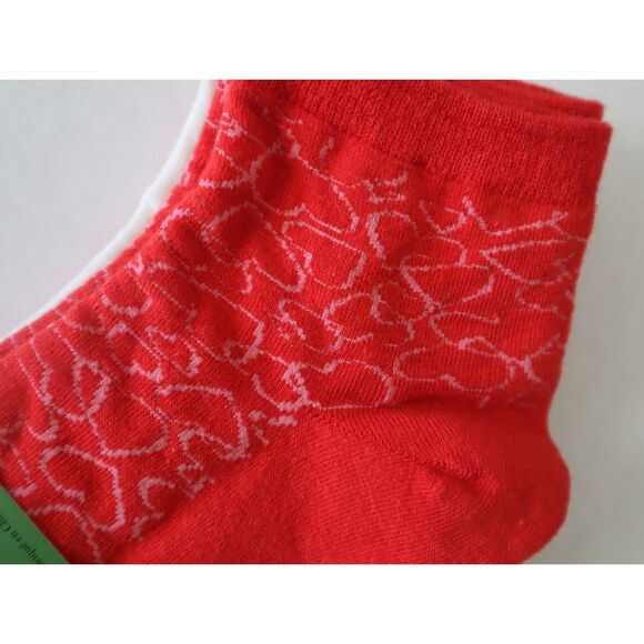 Kate Spade Women's Sz 4-10 Red Pink White Solid Hearts 3 Pair Quarter Socks - Picture 3 of 8